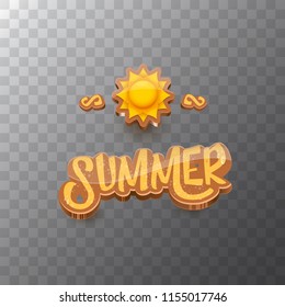 vector summer label paper art syle isolated on transparent background with sun. Summer beach party poster design template. Square sale web banner