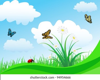 Vector Summer  landscape