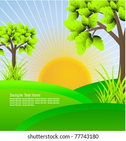 vector summer landscape background