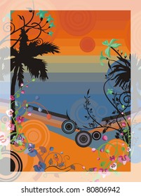 Vector summer landscape background