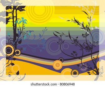 Vector summer landscape background