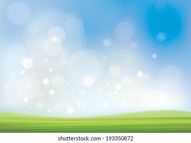Vector summer landscape, beautiful, sunny day.
