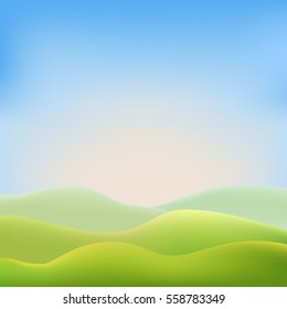 Vector summer landscape. Natural background