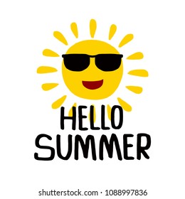 vector illustration?Hello Summer Lettering with sunlight