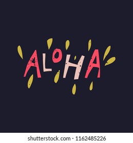 Vector summer lettering text card and poster. Simple modern style, funny cut out letters