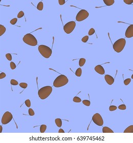Vector Summer Modern Sunglasses Seamless Pattern on Blue Background