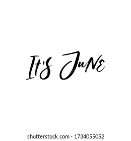 CARTA DE LA MANO DEL MES DE VERANO DEL VECTOR. ES JUNIO. MES DE JUNIO