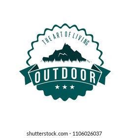 Vector summer, mountain and outdoor adventure logo. Suit for badge, sticker, stamp, for your summer design