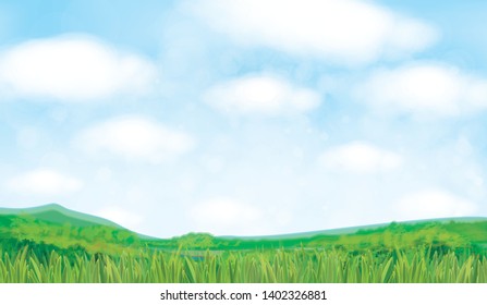 Vector summer nature background. Summer landscape.