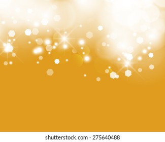 Vector summer orange background with bokeh and lens flare.