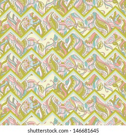Vector Summer Ornamental Floral Pattern Seamless Design 