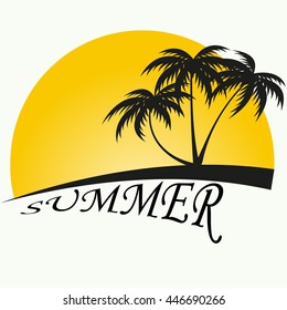 Vector of summer and palm logo symbol or icon