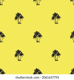 vector summer palm print. seamless beach palm print on yellow background. abstraction on clothes