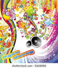 Fondo de la fiesta de verano del VECTOR para volantes de baile disco