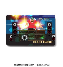 Vector summer party flyer disco style. Night beach, dj with sound system, template posters, invitation.