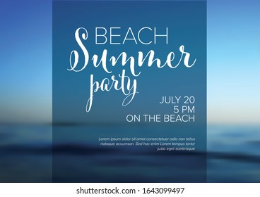 Vector summer party invitation poster template