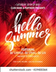 Vector Summer Party Poster Background. Hello Summer Party.