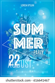 Vector summer party poster background. Summer party.