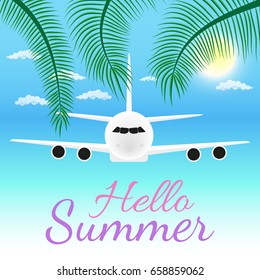 Vector summer party poster background in flat style