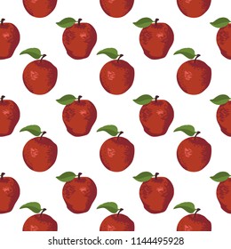 Vector summer pattern with apples. Seamless texture design.