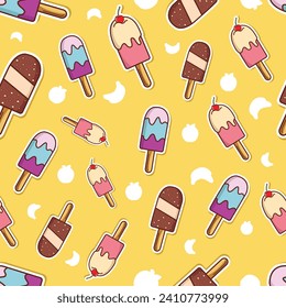 Vector summer pattern collection. Ice cream pattern