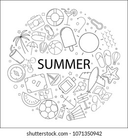 Vector summer pattern with word. Summer background