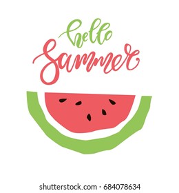 vector summer postcard watermelon
