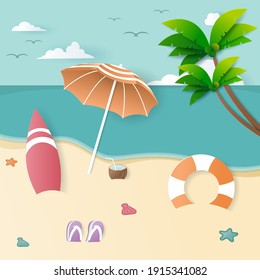 Vector of Summer poster, banner summer travel. Eps 10 vector.