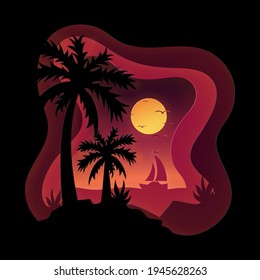 Vector of Summer poster, banner summer travel. Eps 10 vector.