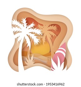 Vector of Summer poster, banner summer travel. Eps 10 vector.