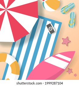 Vector of Summer poster, banner summer travel. Eps 10 vector.