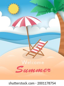 Vector of Summer poster, banner summer travel. Eps 10 vector.