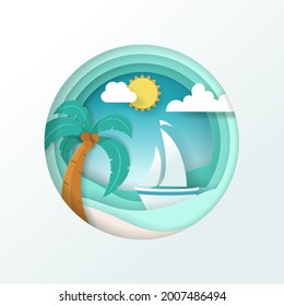 Vector of Summer poster, banner summer travel. Eps 10 vector.