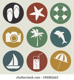 Vector summer poster made from icons 