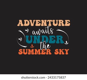 vector summer quote  retro wavy t shirts design illustration