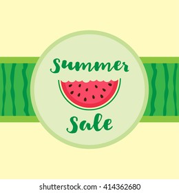 Vector Summer Sale background with watermelon slice