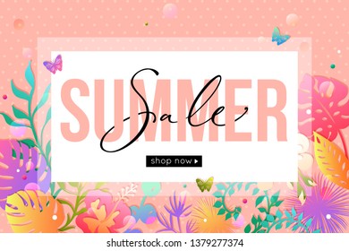 Vector summer sale banner design