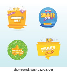 Vector Summer Sale Banners, Web Ad Set, Card Design 