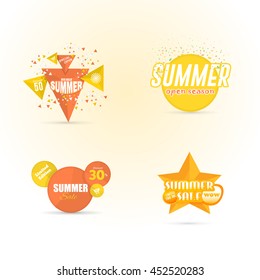 Vector Summer Sale Banners, Web Ad Set, Card Design 