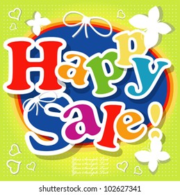 Vector summer sale design template.  Card or background.