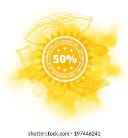 Vector summer sale illustration. 