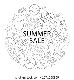 Vector summer sale pattern with word. Summer sale background