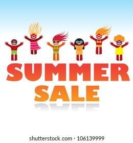 Vector summer sale poster design template.