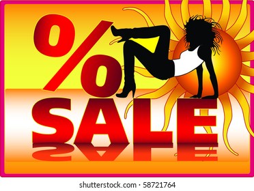 Vector summer sale poster design template.