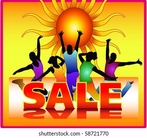Vector summer sale poster design template.