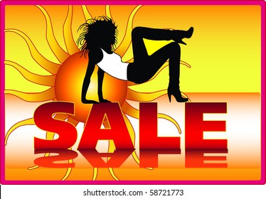 Vector summer sale poster design template.