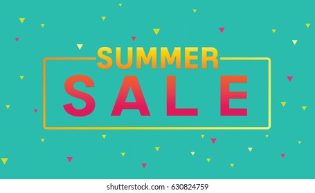 Vector of summer sale poster design template with green background.