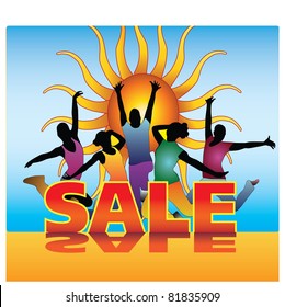 Vector summer sale poster design template.