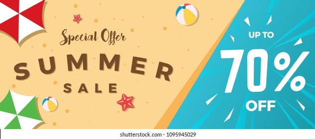 vector summer sale special offer discount sale banner