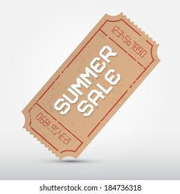 Vector Summer Sale Ticket Illustration 